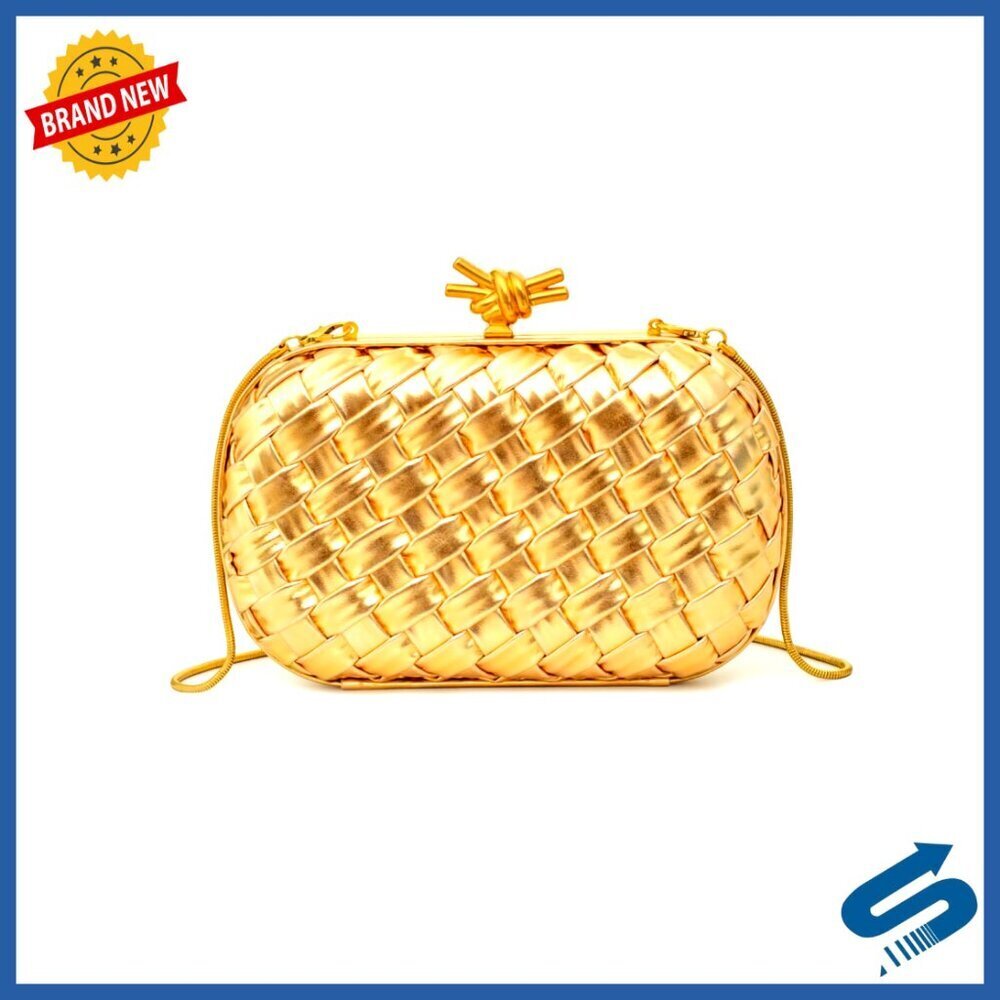 Structured PU Leather Clutch Evening Bag Elegant Chic Party Wedding Purse